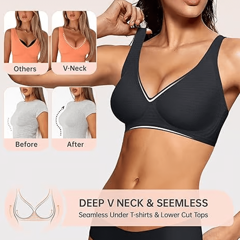 Sujetador Push Up Cómodo Sin Aros de Mezcla de Algodón - Menaria