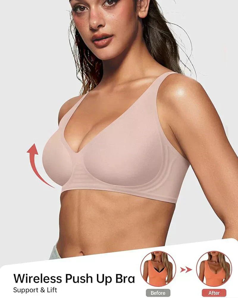 Sujetador Push Up Cómodo Sin Aros de Mezcla de Algodón - Menaria